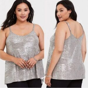 Torrid Silver Foil Hacci Swing Cami 2X